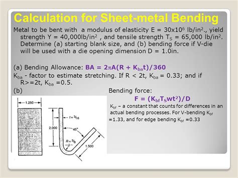 sheet metal forming force calculation|sheet metal tensile strength calculation.